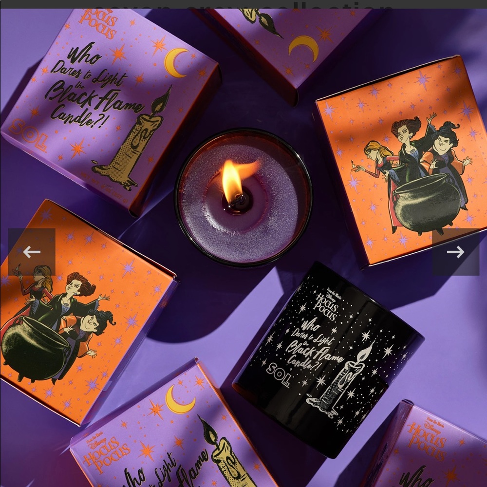 Hocus pocus black flame candle